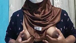 Hijab College Girl Masturbates Alone with Dildo in Quiet House