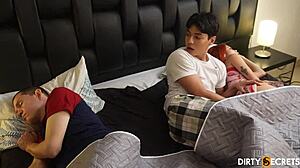 hey, part 1 fucking stepsis right next to oblivious stepdad... wild!