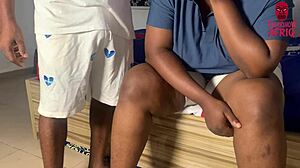 once her husband left the married african curves her big ass for the gate man's rough doggystyle creampie