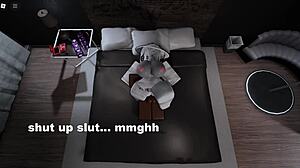 bbc pounds big ass hooker tits out in roblox hotel game