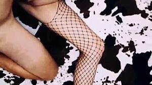 wanna watch this erotic milf wife spread legs in fishnets?