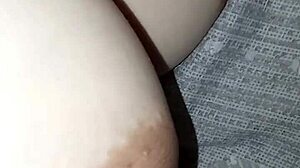 flashing huge tits and belly outdoors