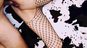 wanna watch this erotic milf wife spread legs in fishnets?