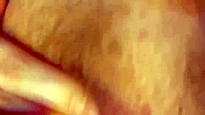 curvy latina fingers fat wet pussy lips and rubs huge clit up close