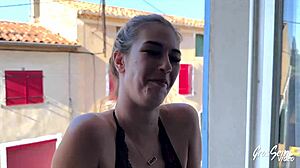 coquette french milf with huge tits loves getting pounded hard in steamy threesome action