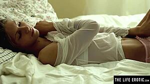 Pretty petite teen babe fingers tight shaved pussy and ass to intense orgasm with toy