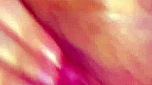 curvy latina fingers fat wet pussy lips and rubs huge clit up close
