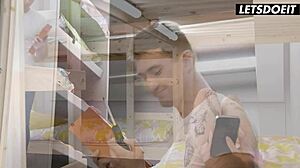 roommate hammers bootylicious eden ivy's ass doggystyle in horny hostel