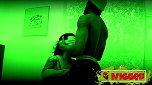 I spot busty stranger in dark and fuck her hard first interracial pounding deep creampie