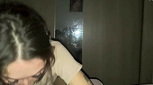 safada gags on choking deepthroat cock spitting cum into her pierced nipples and small tits