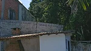 wife flashes big ass in tight body by pool as husband ignores