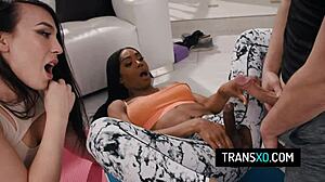 Private Yoga Class with Kasey Kei and Leilani Li Turns into Steamy Threesome Session