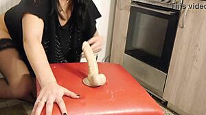 dirty joi dildo ride in kitchen leads to epic squirt! 💦🔥