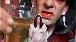 shy bisexual sissy pees naked exposed then swallows every drop