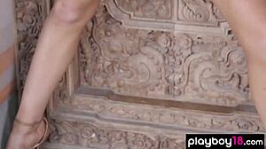 swedish babe emy richardson, those big boobs teasing at the gate?