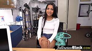 tiny tits latina pornstar gets rough bbc anal on casting sofa