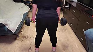 FUCKED REDHEAD MILF'S MOUTH HARD In SPORTS LEGGINGS Then POUNDED Her TIGHT HOLE!