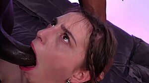 hot 18+ teen tastes big black cock first time rough facefuck cum in mouth