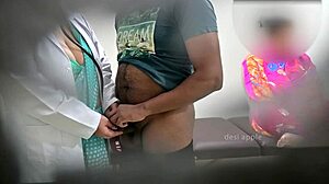 Patient pounds doctor pussy while wife watches hospital threesome flashing