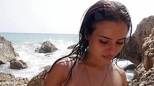 Stepsis and I fuck hard on beach creampie finish while bathers watch our public sex 😈🏖️💦