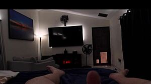 Sharing Bed with Sexy Stepmom Coco Vandi Handjob Moaning CFNM