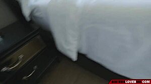 step bro sneaks up and fucks his cute petite sis right at the computer