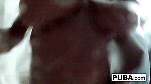 nikita von james soaps her big tits and pussy in sexy shower