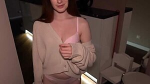 this horny college slut moans riding my monster cock rough