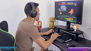 your gamer boy fantasy 3some with big tits blonde and latina babe real? wanna watch her ride?