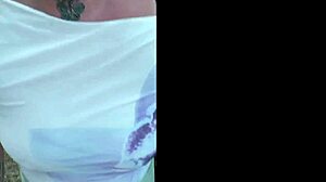 Naughty milf slut pisses publicly after restaurant fun with piercings