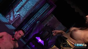 Busty Bound Brunette Rides Tied Guy's Cock Hardcore