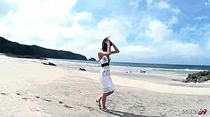 Anorexic Japanese Gilf Sucks Stranger POV Blowjob Beach Orgasm Uncensored