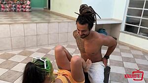 Imagine her feet stroking you until covered in hot mess