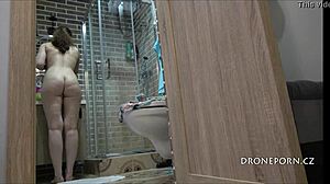 hidden cam catches beautiful tattooed czech teen petra 18+ upskirt in bathroom spying her skirt