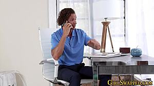 Ebony 18+ Teen Sucks Stepdad's Monster Cock Deep