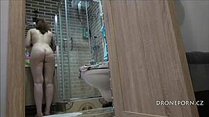 hidden cam catches beautiful tattooed czech teen petra 18+ upskirt in bathroom spying her skirt