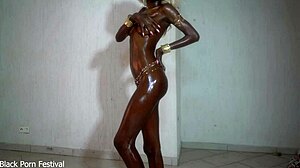 wanna oil up this perfect skinny black body's shiny small tits??