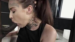 Small tits brunette tabitha poison fantasizes about big black cock stretching her tight holes during casting interview then gets face fucked deepthroated and assfucked to gaping