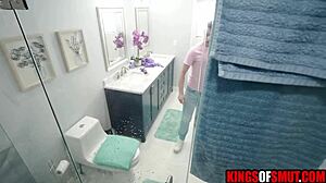 stepmom begs young stud to shower fuck her big tits fat ass now!