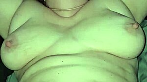 bbw cougar with preggo tits takes deep creampie and screams in orgasm