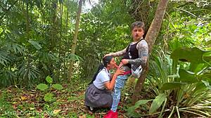 CAN YOU BELIEVE THIS MEXICAN STUDENT FUCKS STRANGER IN UNIFORM PUBLICLY?!