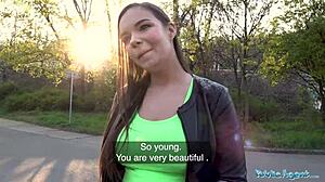 Public Agent Slams Sofia Lee's Big Tits Beside Raging Train Tracks