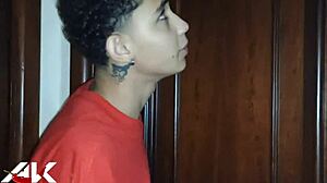 Stepson Hides in Closet Spying on Hot Stepmom's Big Ass and Tits