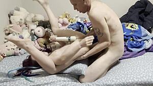 Stepdad uses stepdaughter's tight holes POV deepthroat cowgirl missionary