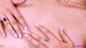 Brunette Teases Her Sexy Petite Curves on Sofa