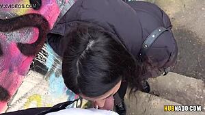 Stacy Sommers Secretly Eyes My Risky Tram Jerk-Off Exposure