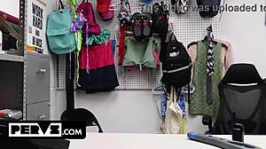 Busty Violet Monroe's Hairy Pussy Pounded Hard In Backroom By Shoplyfter Perv