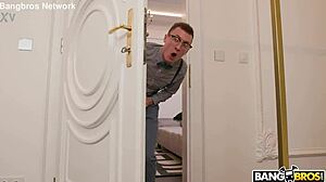 sneaky blonde milf mommy in shower gets anal gaping from big cock with deepthroat cumshot on shaved pussy