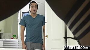 horny stepmom in stockings fucks stepdaughter's boyfriend missionary before wedding creampie