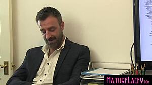 Mature Lacey surrenders ass to master's brutal conquest in stockings